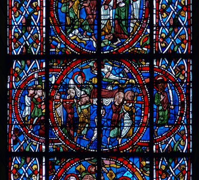 Detail from a Window Depicting the Funeral, from the Death and Assumption of the Virgin Mary by French School