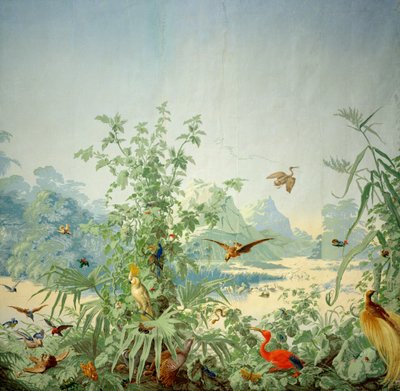 Brasil, Panoramic Wallpaper Design (detail) by French School