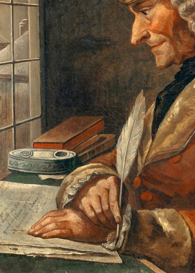 Portrait of Francois Marie Arouet Voltaire in His Study. 18th Century. Paris, Musee Carnavalet by French School