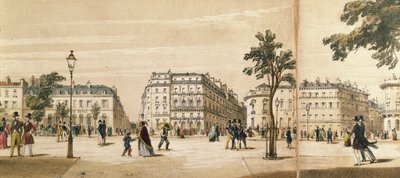 Detail of a Panorama of the Boulevard des Italiens, c.1840 by French School