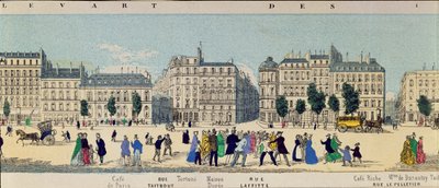 Detail of a Panorama of the Boulevard des Italiens, c.1840 by French School