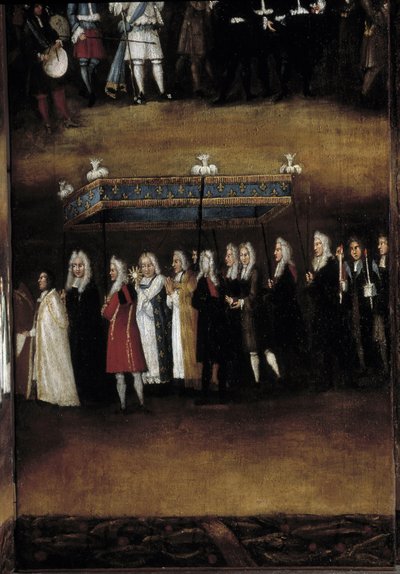 Detail of an 18th century screen used for the Fete God (or Fete of the Blessed Sacrament) by French School