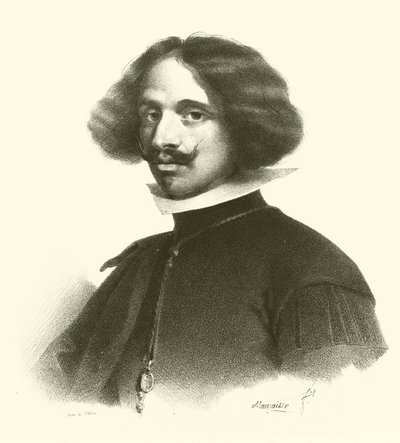 Diego Rodriguez de Silva y Velazquez, Portrait (engraving) by French School