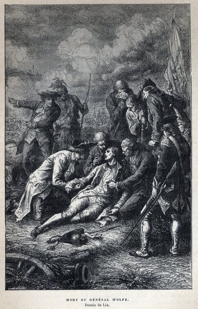 Discover Canada: Death of General James Wolfe (1727-1759) British military at the Battle of Quebec on September 13 by French School