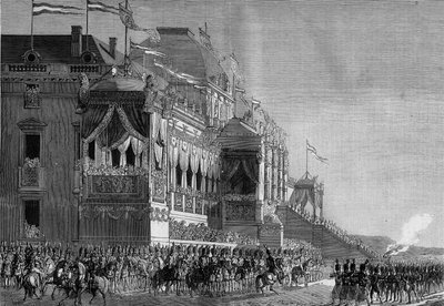 Distribution of eagles by Napoleon I at the Champ de Mars by French School