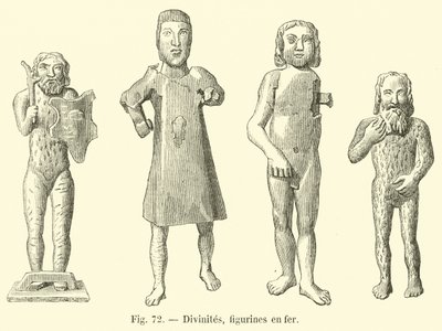 Deities, iron figurines by French School