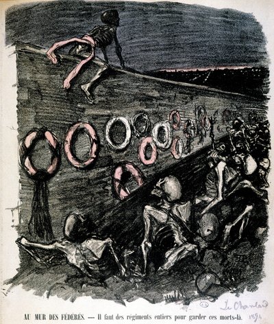 Document relating to martyrs of the Commune shot along the Mur des Fédérés in the cemetery of Père Lachaise: 