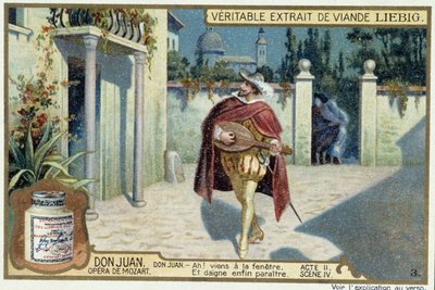 Don Juan: Act II, Scene IV, Serenade by Don Juan - chromo Liebig by French School