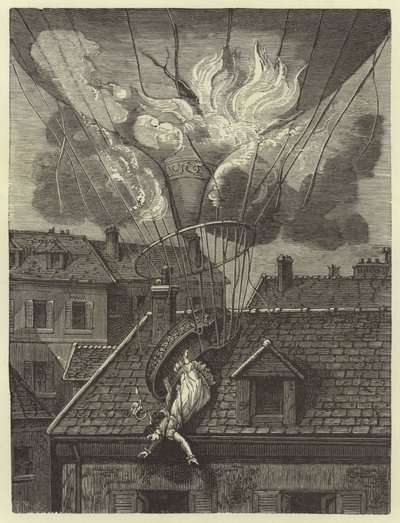 Dramatic death of the aeronaut Madame Blanchard, 6 July 1819 by French School