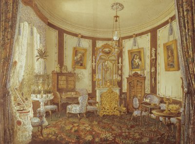 Drawing room of the Chateau de Sache by French School