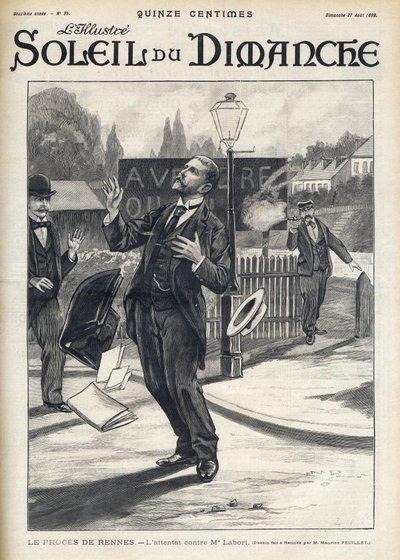 Dreyfus affair - Murder attempt on Maitre Labori during the Rennes trial by French School