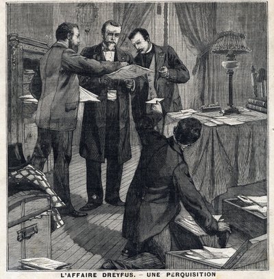 Dreyfus case: Three plain clothes officers and a police commissioner conduct a search of Georges Picquart