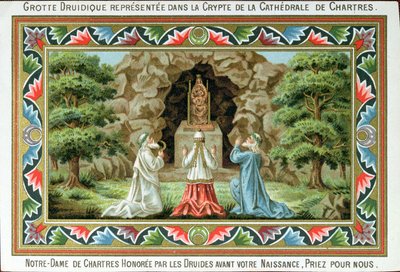 Druids Praying at a Statue of the Madonna and Child by French School