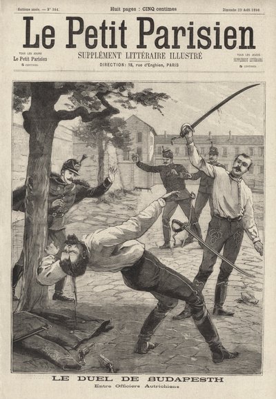 Duel between two Austro-Hungarian army officers in Budapest by French School