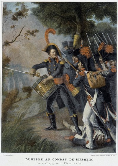 Duhesme in the Battle of Dirsheim, August 20 by French School
