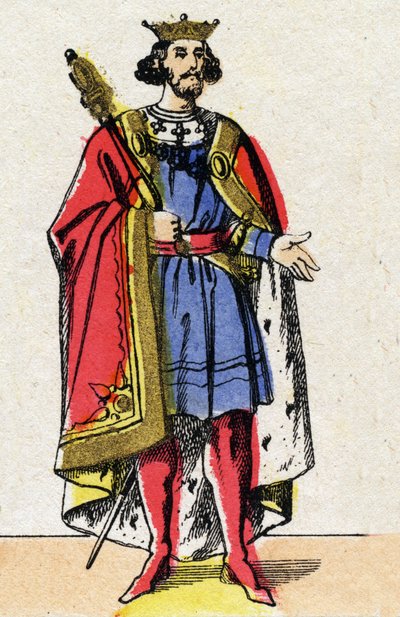 Dynasty of the Capetians: Portrait of Henry I (1009-1060), King of the Franks from 1031 to 1060. Epinal imaging from the end of the 19th century. Private collection. by French School