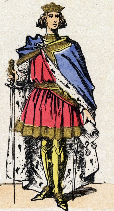 Dynasty of the Capetians: Portrait of Philip III called the Bold, King of the Franks. Epinal imaging from the end of the 19th century. Private collection. by French School
