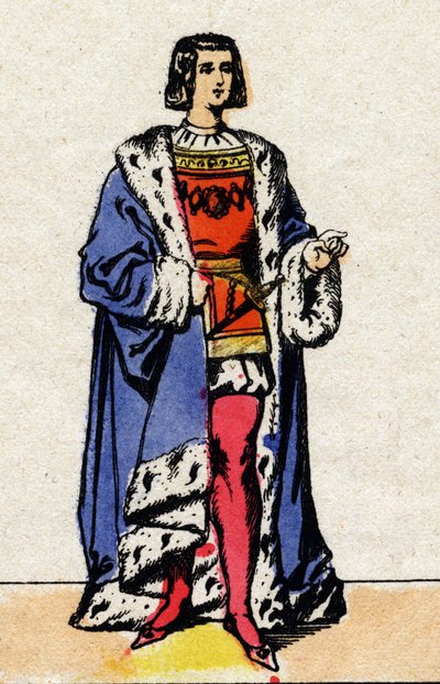 Dynasty of the Valois: Portrait of Louis XII (1462-1515) king of France, from 1498 to 1515. Epinal imaging from the end of the 19th century. Private collection. by French School