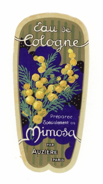 Eau de Cologne label, Mimosa by French School