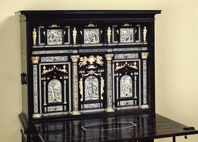 Ebony cabinet decorated with scenes from Genesis by French School