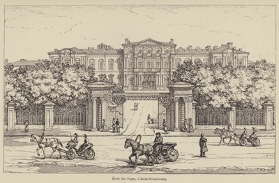 School of Pages, in Saint Petersburg (engraving) by French School