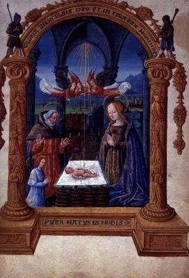 The Nativity, from Le Tresor (Sept Articles de la Foi) by Jean de Meung by French School