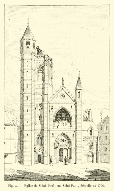 Church of Saint-Paul, Rue Saint-Paul, demolished in 1796 by French School