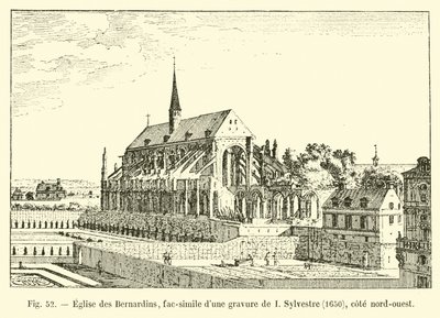 Church of the Bernardins, Facsimile of an Engraving by I. Sylvestre, 1650, Northwest Side by French School