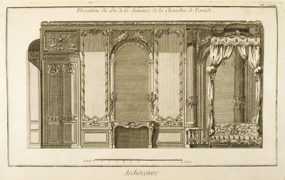 Elevation of the chimney section of the Parade Chamber, in the Duchess of Orleans apartment at the Palais Royal in Paris, from Diderot