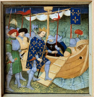 Embarkment from Saint Louis (Louis IX) (1214-1270) for the 7th Miniature Crusade of the French School by French School