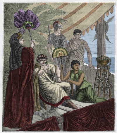 Emerald Blade Used as an Optical Instrument by Emperor Nero (Engraving in 