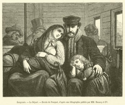 Emigrants, The Departure (engraving) by French School