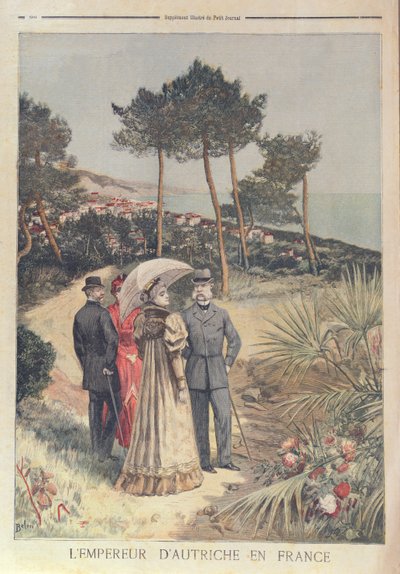 Emperor Franz Josef of Austria on Holiday in the French Riviera with His Wife, Empress Elizabeth, 1894 by French School
