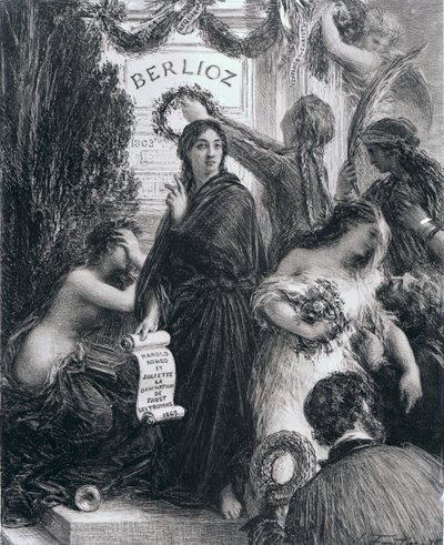 Engraving Dedicated to the Memory of Hector Berlioz by French School