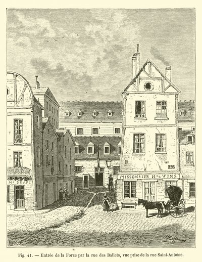 Entrance of La Force by Rue des Ballets, View Taken from Rue Saint-Antoine by French School