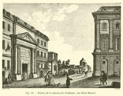 Entrance to the Feuillants House, Rue Saint-Honoré by French School