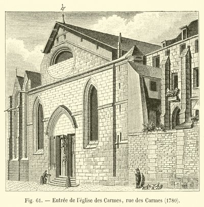 Entrance of the Church of the Carmelites, Rue des Carmes, 1780 by French School