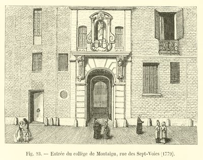 Entrance to the College of Montaigu, rue des Sept-Voies, 1779 by French School