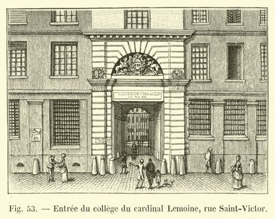 Entrance of the College of Cardinal Lemoine, Rue Saint-Victor by French School
