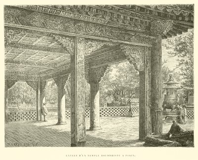 Entrance of a Buddhist Temple in Beijing by French School