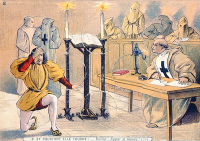 Eppur si muove, The Trial of Galileo Galilei (1564-1642) in 1633 by French School