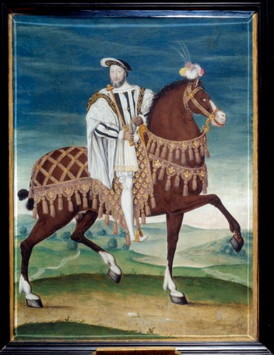 Equestrian portrait of Francois I, King of France by French School