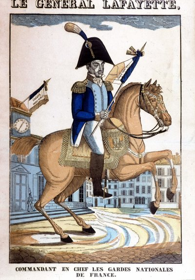 Equestrian Portrait of General La Fayette, Commander-in-Chief of the National Guard of France by French School