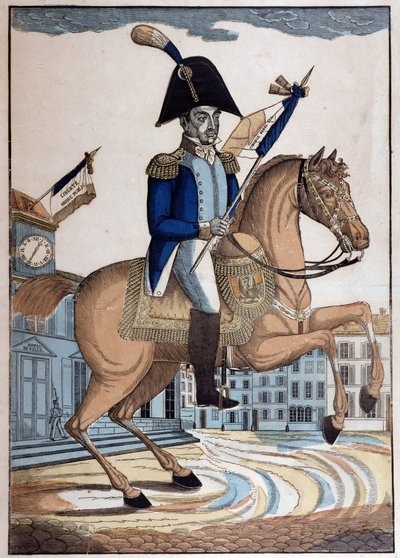 Equestrian portrait of General Marie Joseph Gilbert Motie Motier, Marquis de Lafayette (1757-1834) (La Fayette), Commander-in-Chief of the National Guards of France by French School