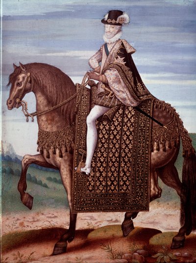 Equestrian portrait of Henry IV, King of France by French School