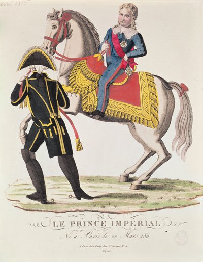 Equestrian portrait of Napoleon II King of Rome, April 1815 by French School