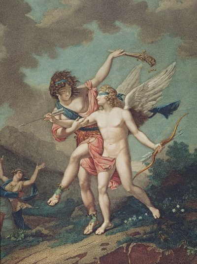 Eros led by Madness, engraved by Godefroy by French School
