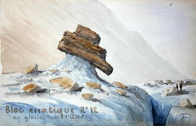 Erratic Block no.12 at the Aar Glacier in the Swiss Alps by French School
