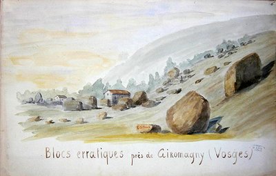 Erratic Blocks near Giromagny in the Vosges region by French School