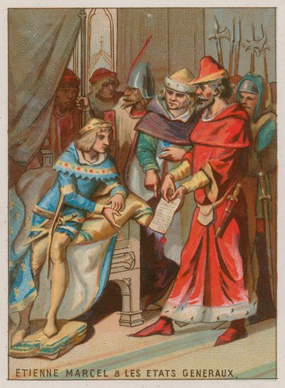 Etienne Marcel presses the Great Edict of Reform on the Dauphin by French School